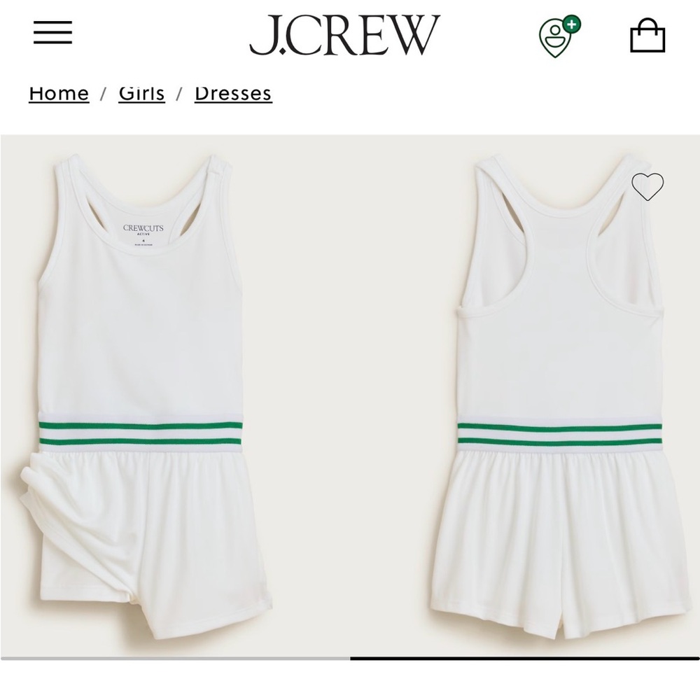 Girls’ Crewcuts Romper in performance jersey